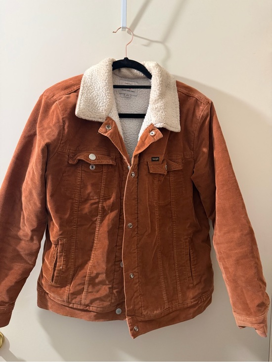 Wrangler Jackets & Blazers - Wrangler Rust Corduroy Sherpa-Lined Bomber Jacket
